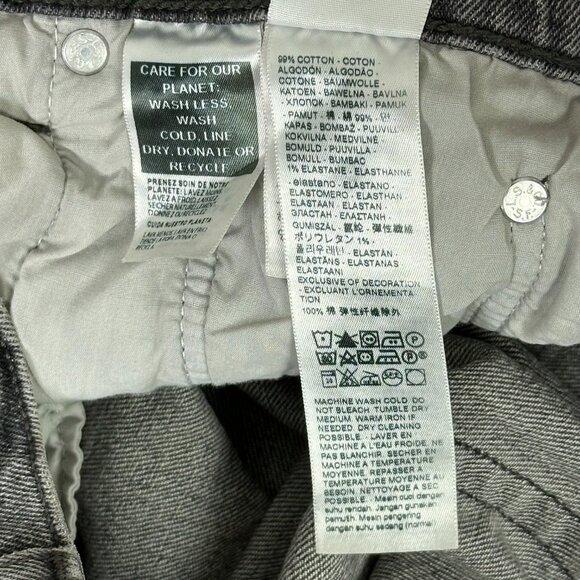 Levi's Ribcage Straight Ankle Premium Denim Washed Black Jeans - Picture 14 of 16